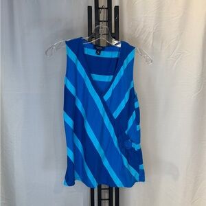 Chaps Vibrant Blue Diagonal Stripe Tank‎ Top